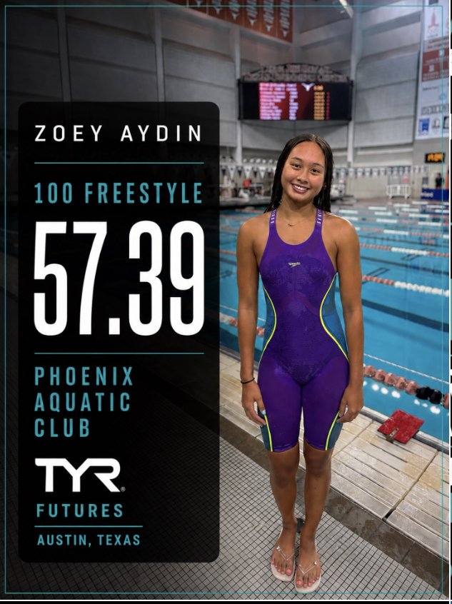 Zoey Aydin — 100 Freestyle 57.39